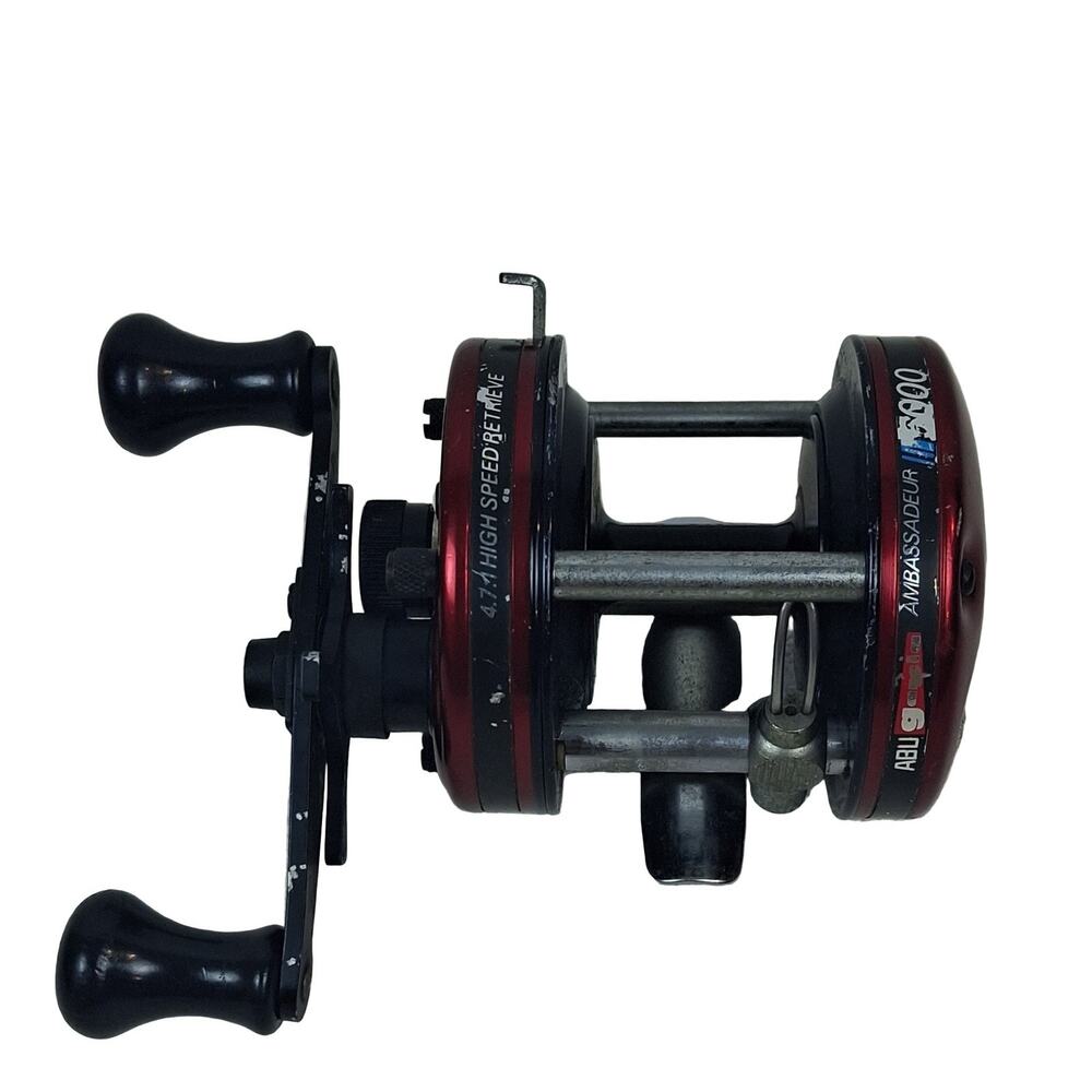 Abu Garcia Ambassadeur 5000 Baitcast Reel Red Black High Speed Retrieve